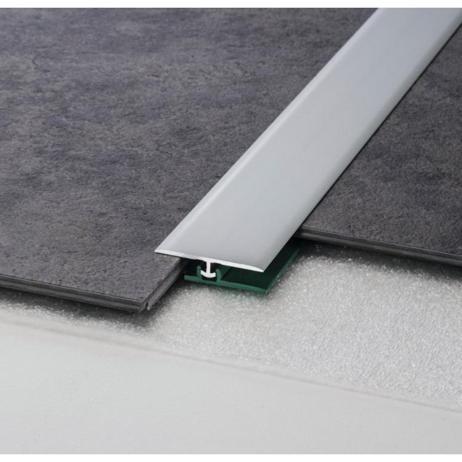 Προφίλ Αλουμινίου Ενωτικό Τ για Κουμπωτή Βινυλική Λωρίδα SPC με Βάση 2