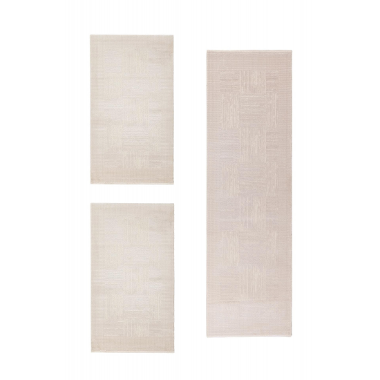 Χαλιά Κρεβατοκάμαρας (Σετ 3τμχ) Bianca 680A Cream - Royal Carpet 2