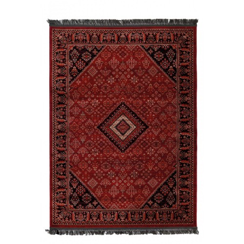 Χαλιά Κρεβατοκάμαρας (Σετ 3τμχ) Afgan 306A D.Red Black - Royal Carpet