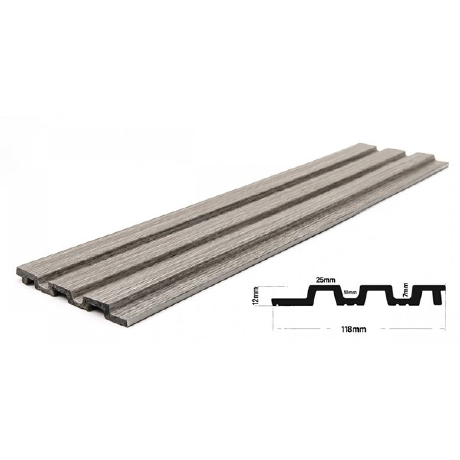 Panel 3D Πηχάκι Piano Grey 12.2x290cm 5