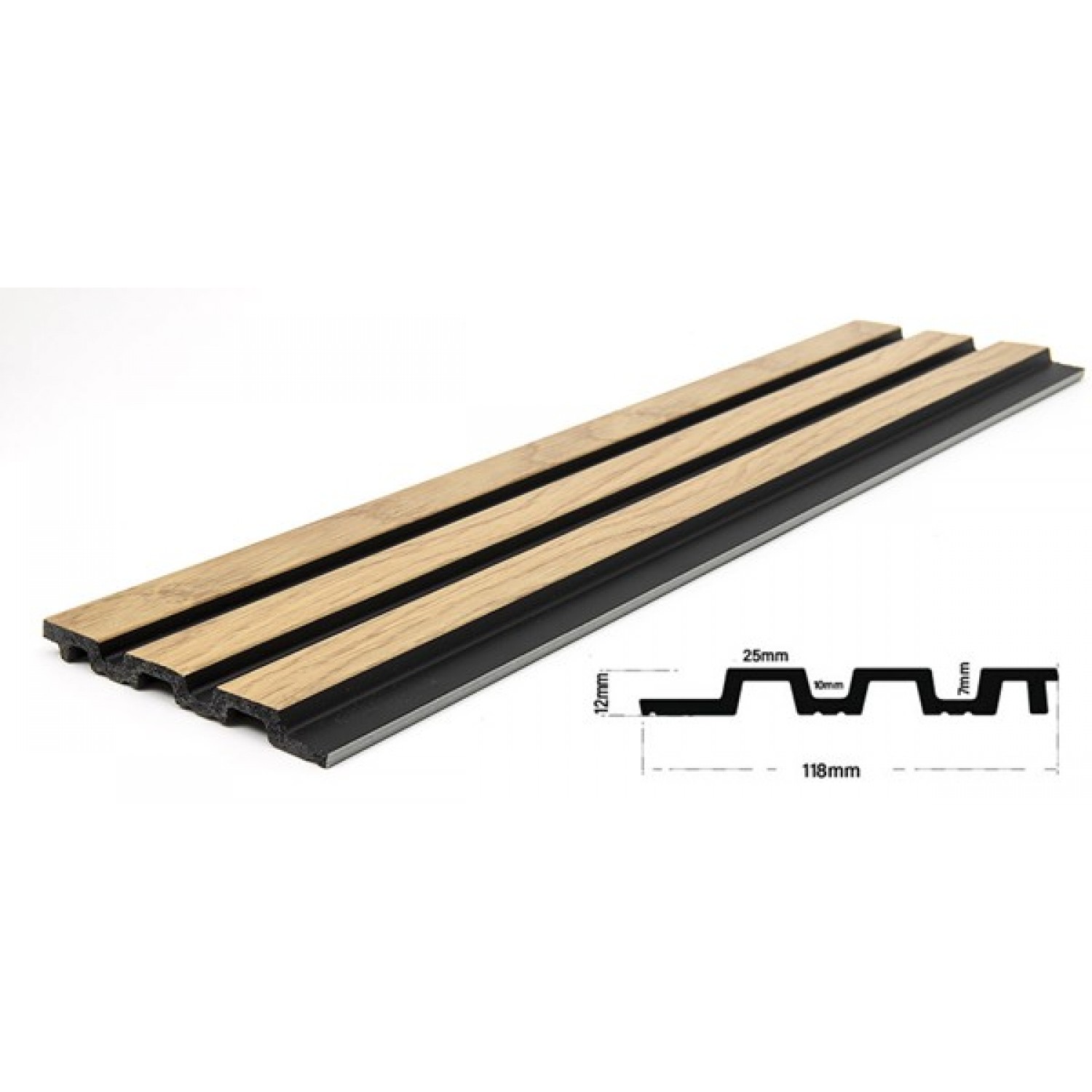 Panel 3D Πηχάκι Piano Natural Oak/Black 12.2x290cm 5