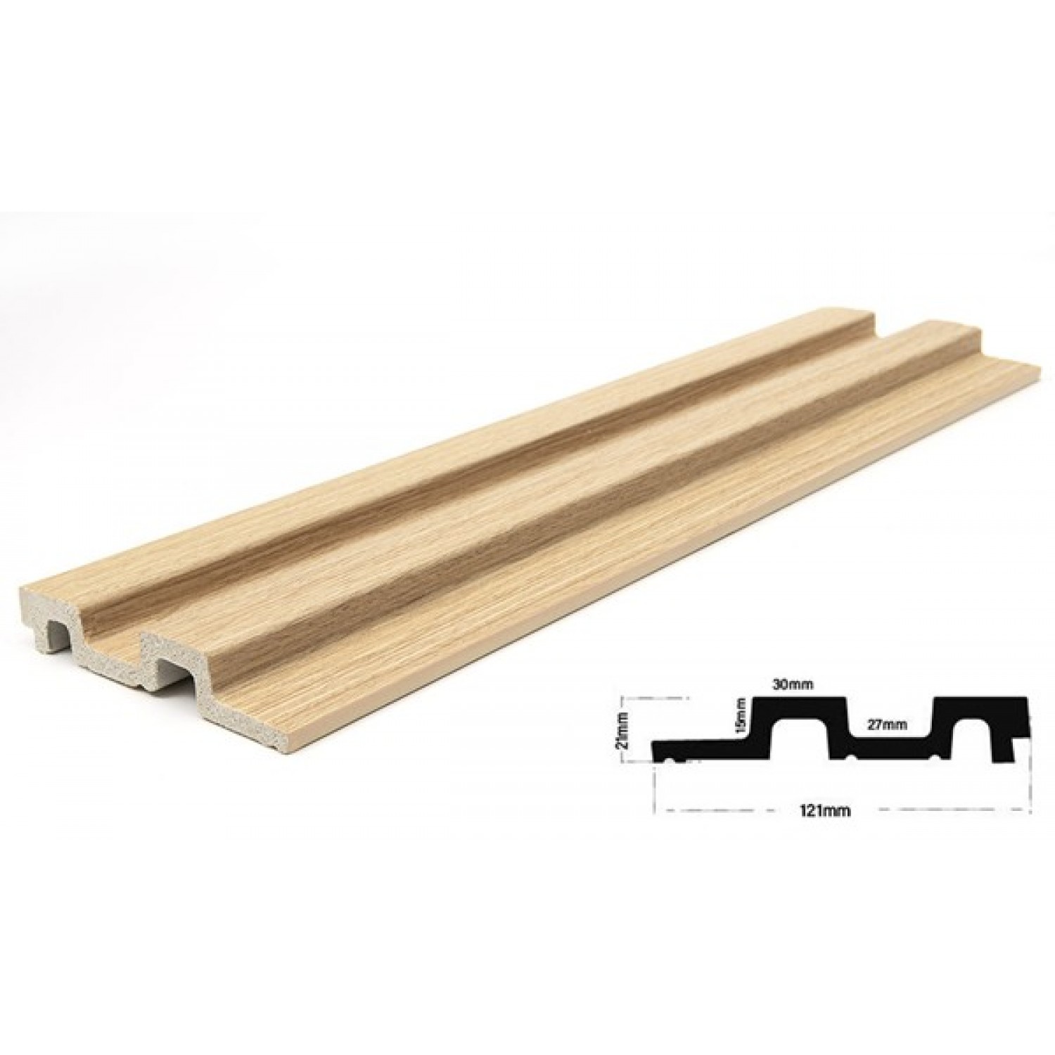 Panel 3D Πηχάκι Residence White Oak 12.2x290cm 5