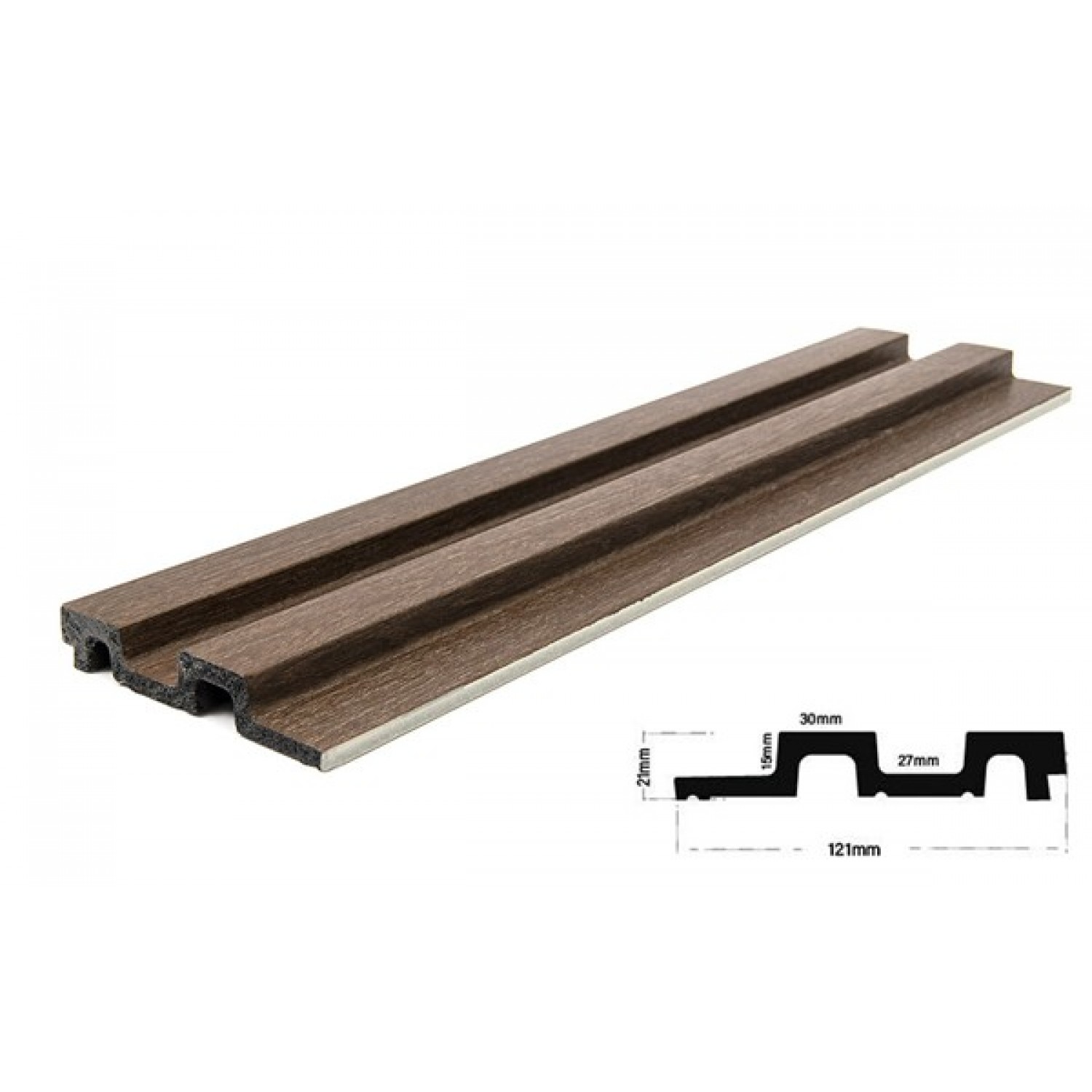 Panel 3D Πηχάκι Residence Dark Brown Oak 12.2x290cm 5