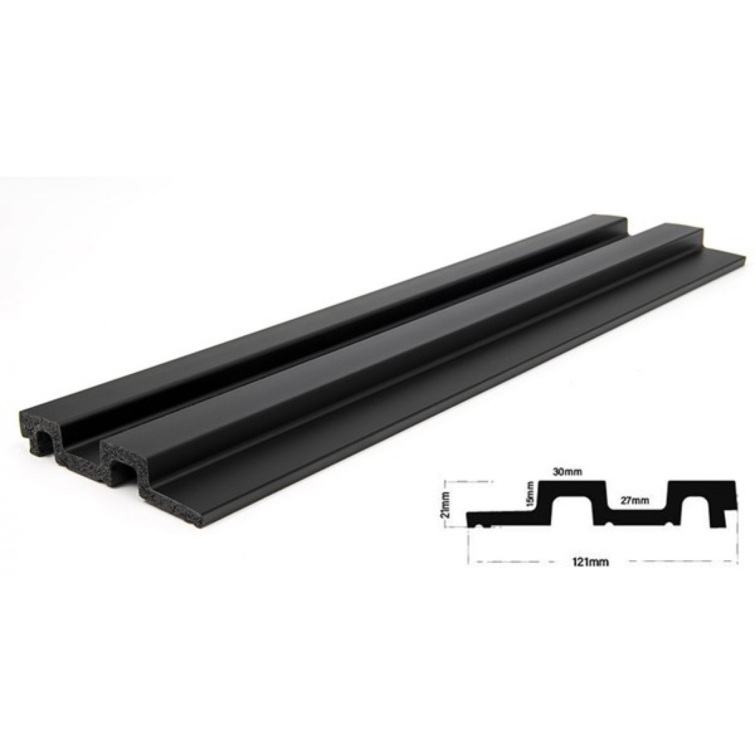 Panel 3D Πηχάκι Residence Black 12.2x290cm 5