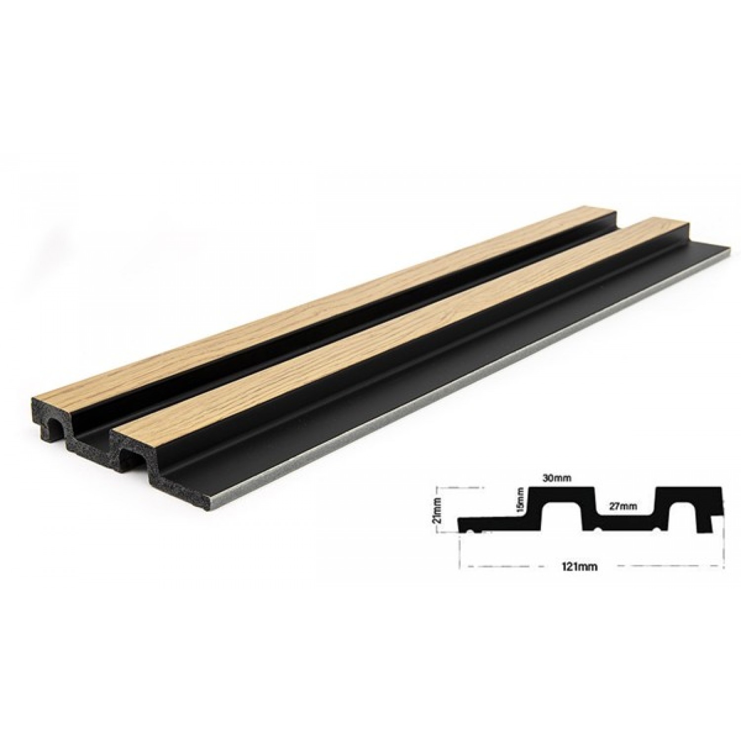 Panel 3D Πηχάκι Residence Natural Oak/Black 12.2x290cm 5