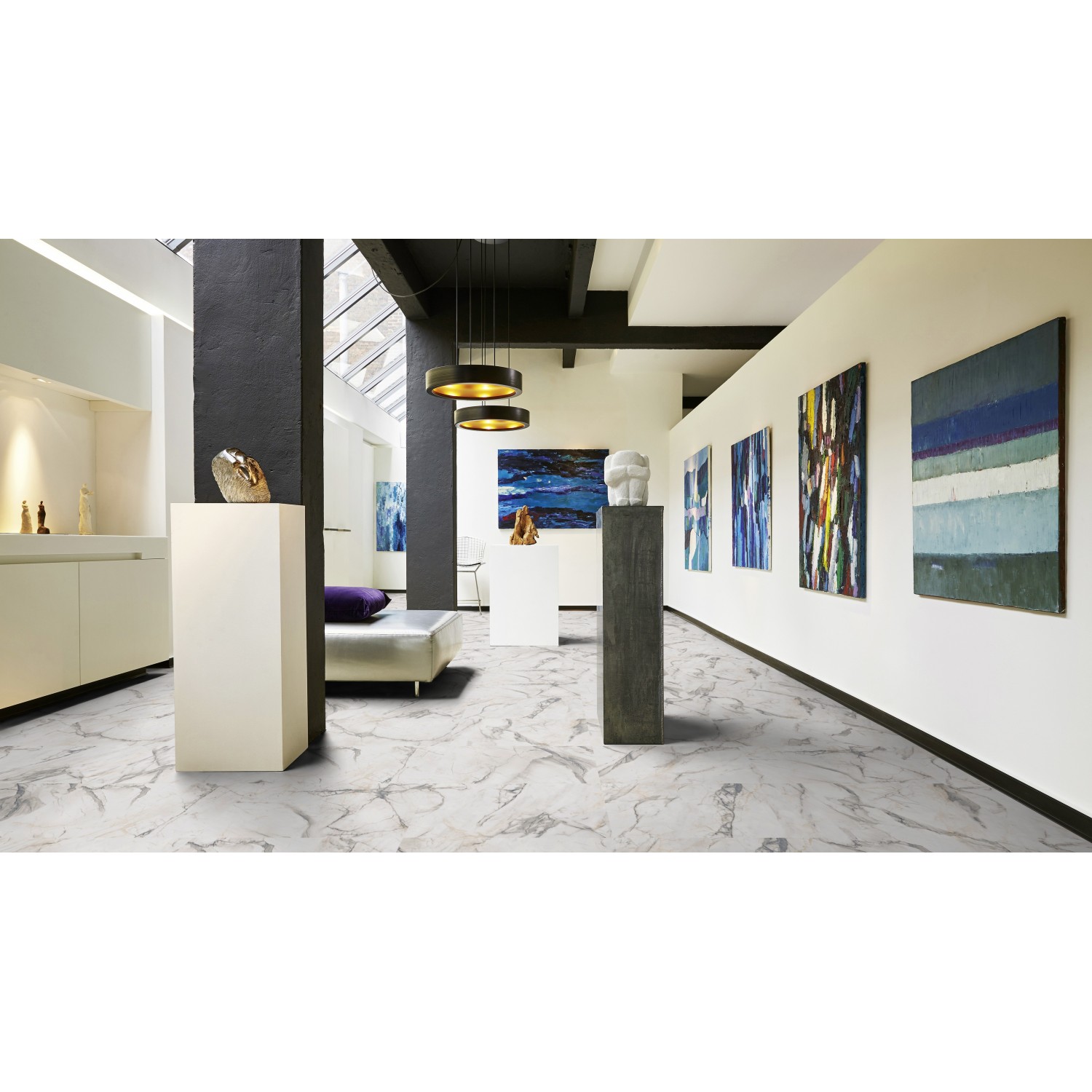 Βινυλική Λωρίδα Tarkett ID Inspiration 55 Carrara Grande White 4V (50 x 100) 3.50m² 3