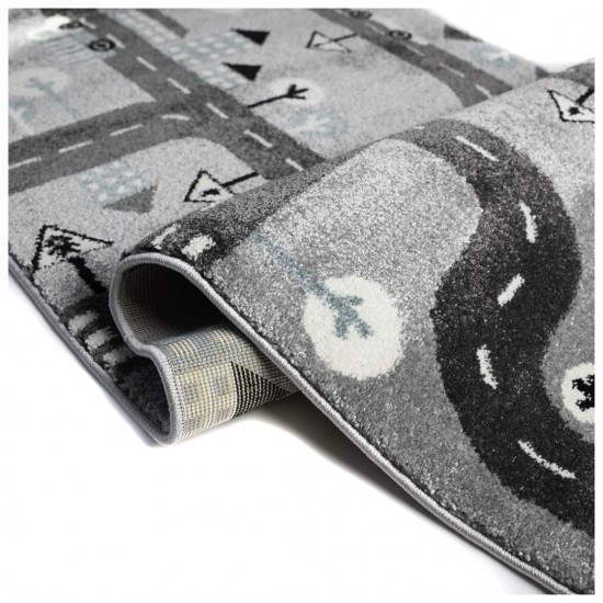 Παιδικό Χαλί Frieze Kids 0049A Grey/Blue - 160x230 cm 2