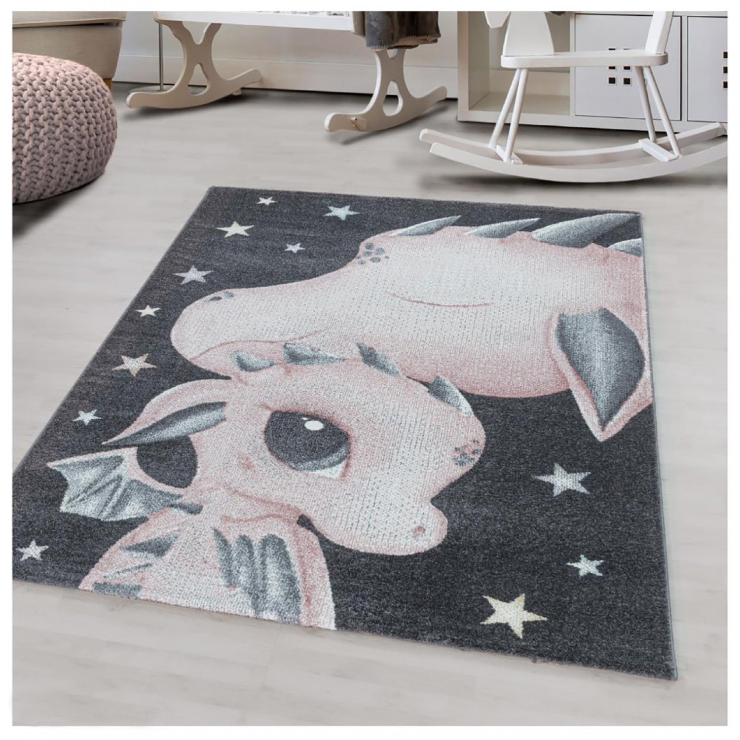 Παιδικό Χαλί Frieze Kids 2107A Pink - 160x230 cm 3