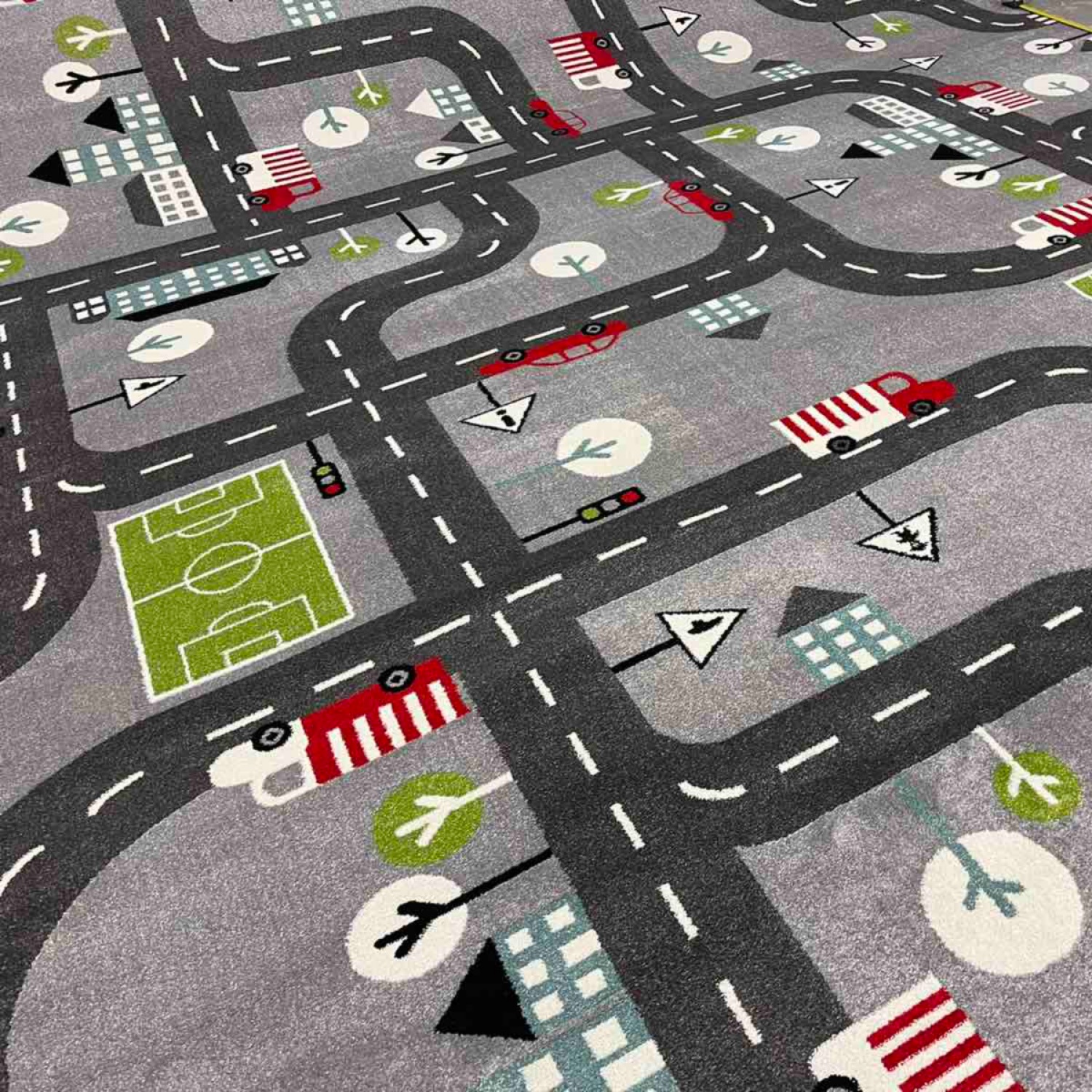 Παιδικό Χαλί Frieze Kids 0049A Grey/Green - 160x230 cm 3