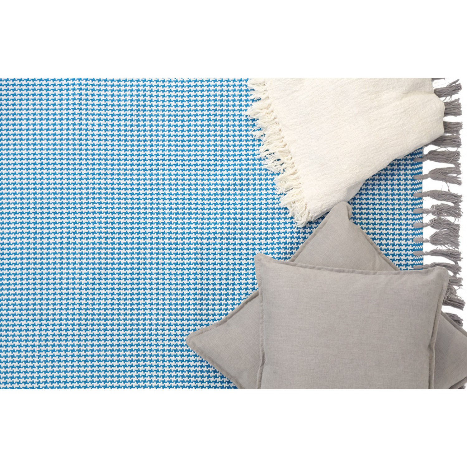 Χαλί Urban Cotton Kilim Δ - Houndstooth Caribbean Sea Royal Carpet - 130 x 190 cm 6