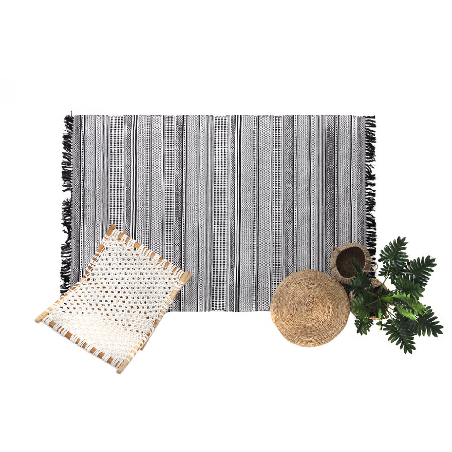 Χαλί Urban Cotton Kilim Samaira Black White Royal Carpet - 130 x 190 cm 4