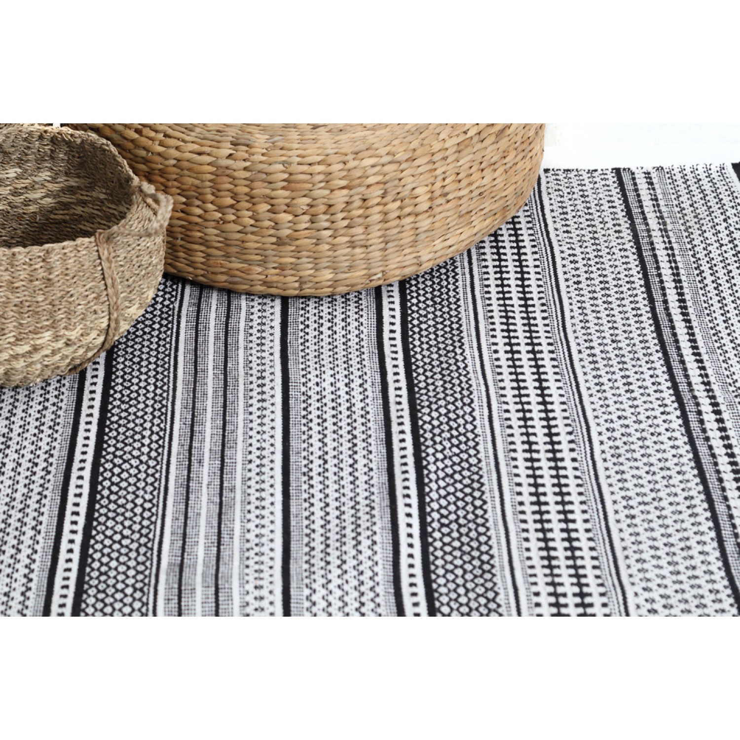 Χαλί Urban Cotton Kilim Samaira Black White Royal Carpet - 130 x 190 cm 5