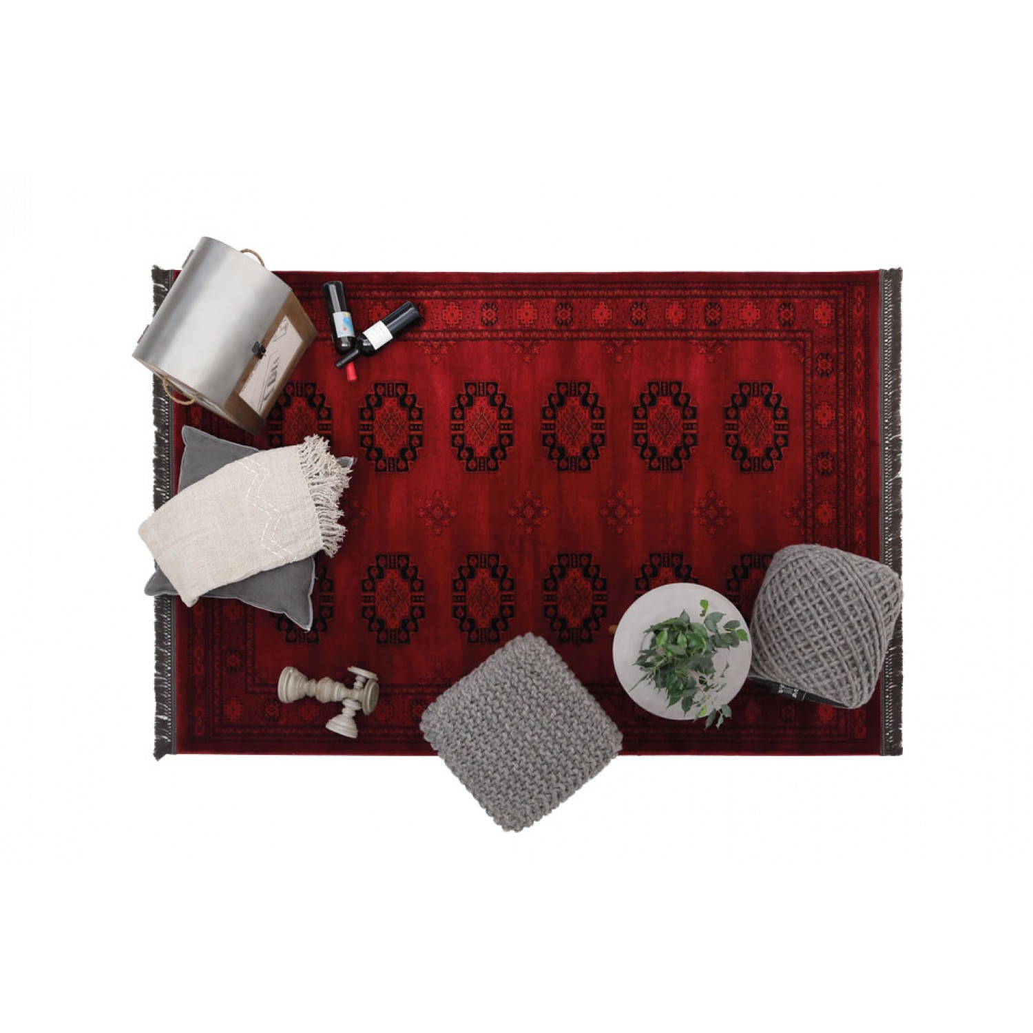 Χαλιά Κρεβατοκάμαρας (Σετ 3τμχ) Afgan 6871H D.RED Royal Carpet 4